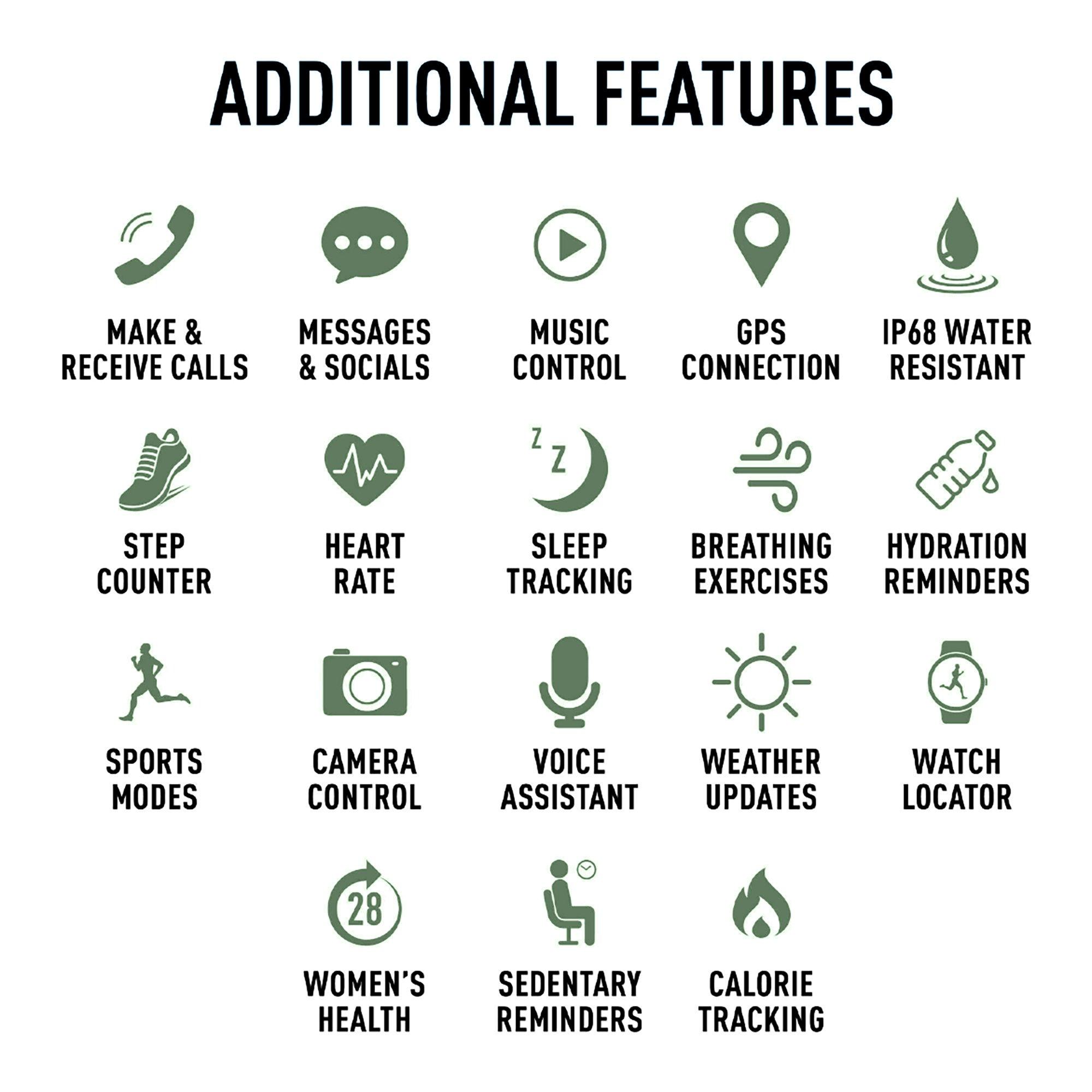 Forest Green - Reflex Active - Reflex Active Series 40 Amoled Smart Calling Watch - 5