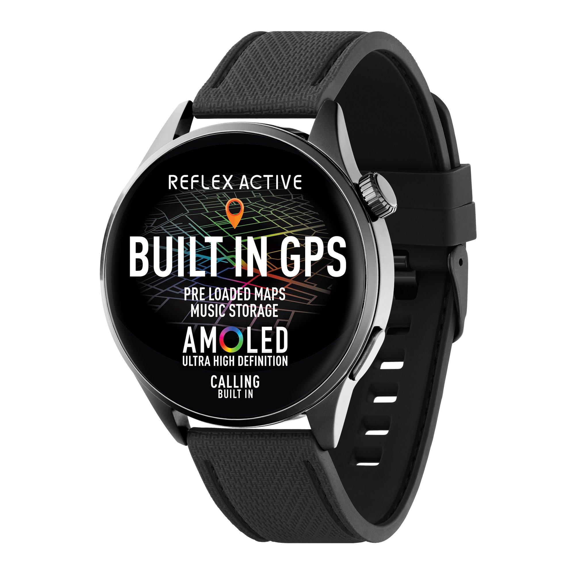 Black - Reflex Active - Series 45 Amoled GPS Calling Watch - 1