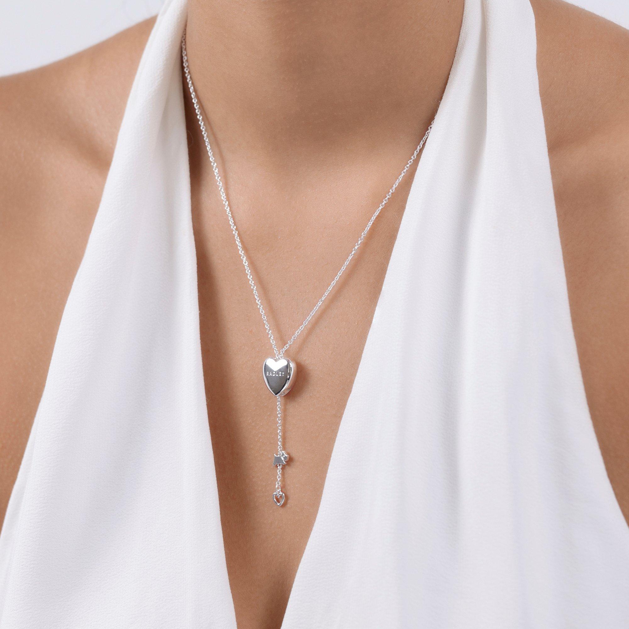 Silver - Radley - Radley Silver Plated Heart Lariat Necklace - 2