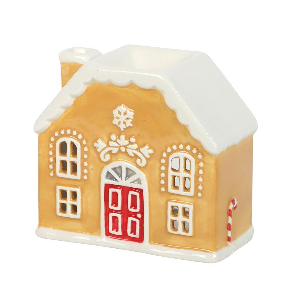 Brown - Something Different - Candy Cane Gingerbread House Oil Burner - 2