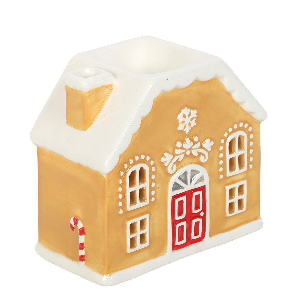 Brown - Something Different - Candy Cane Gingerbread House Oil Burner - 4