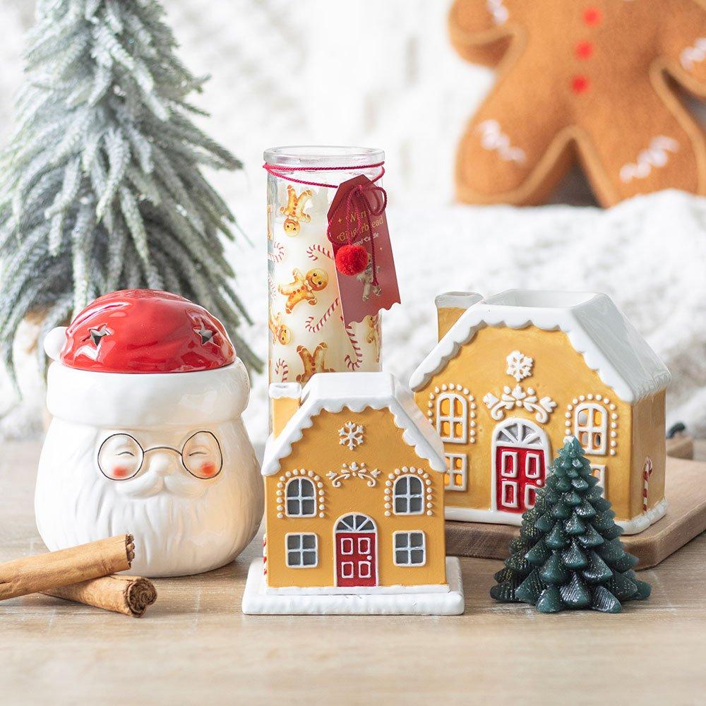 Brown - Something Different - Candy Cane Gingerbread House Oil Burner - 5