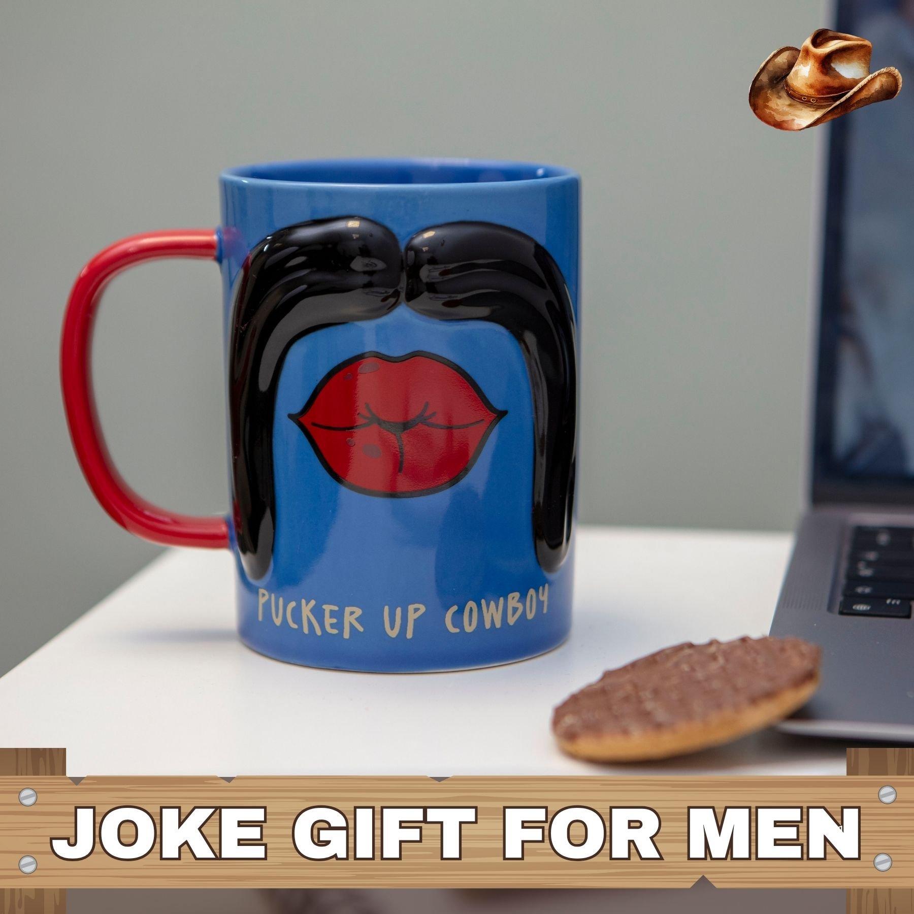 Multi - Boxer Gifts - Pucker Up Cowboy Gift Moustache Mug - Funny Gift - 3