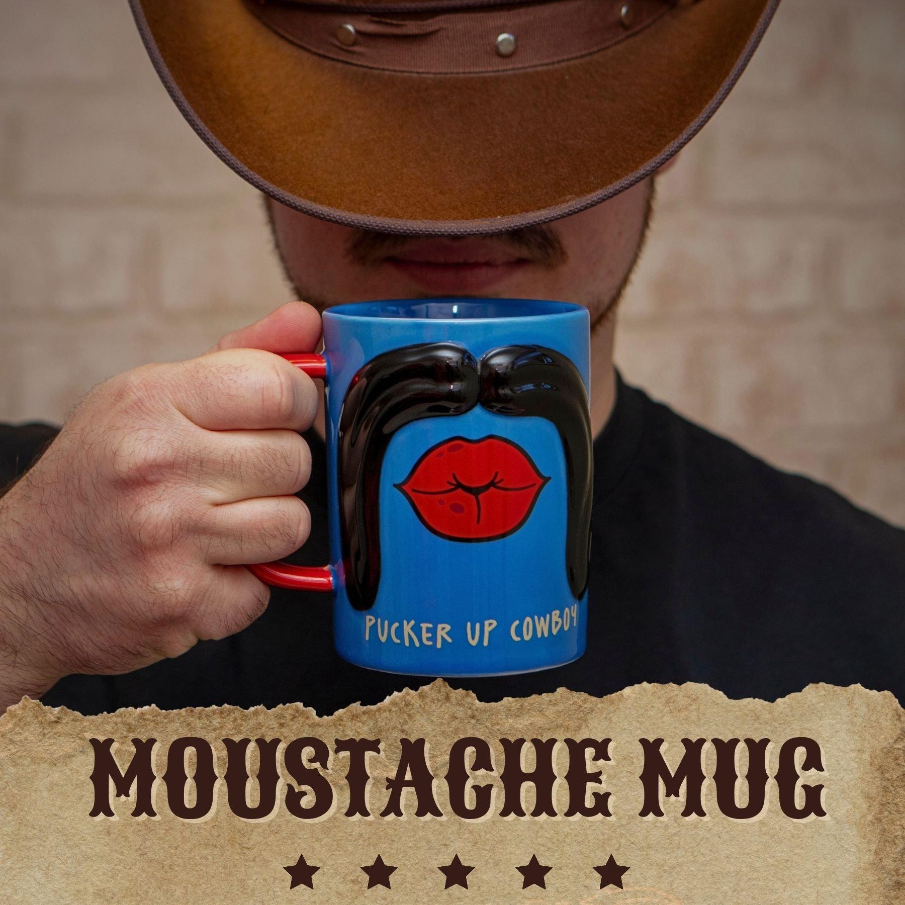 Multi - Boxer Gifts - Pucker Up Cowboy Gift Moustache Mug - Funny Gift - 4