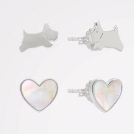 Radley Radley Dog and Mother Of Pearl Heart Earrings