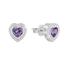 Radley Radley Purple Heart Stone Set Heart Stud Earrings