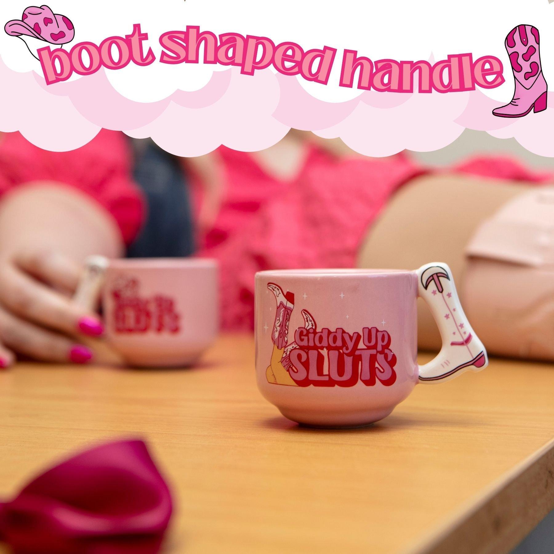 Pink - Boxer Gifts - Giddy Up Sluts Novelty Espresso Cups Cowgirl Gift - 3