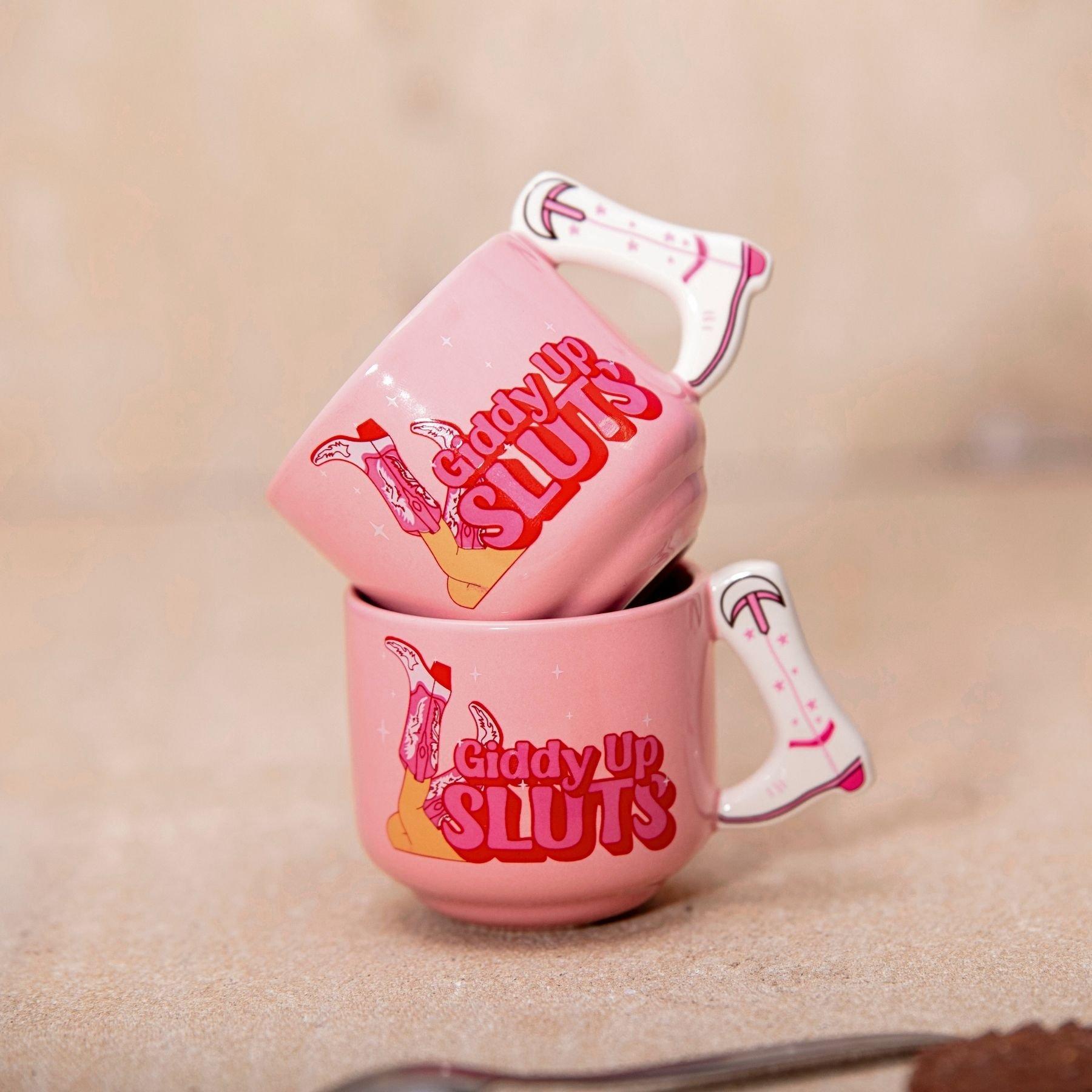 Pink - Boxer Gifts - Giddy Up Sluts Novelty Espresso Cups Cowgirl Gift - 5