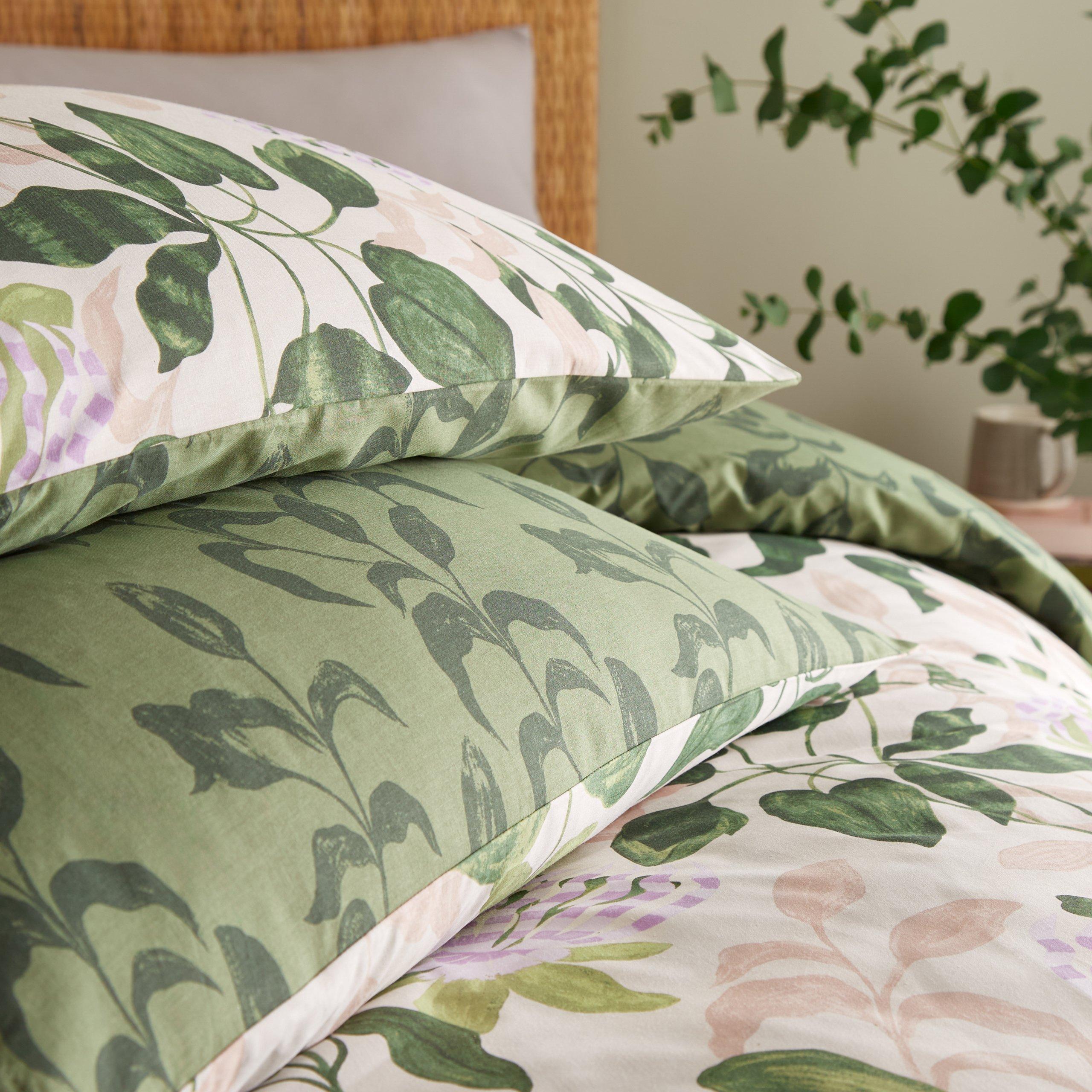 Green/Pink - Wylder - Passiflora Botanical Duvet Set - 3