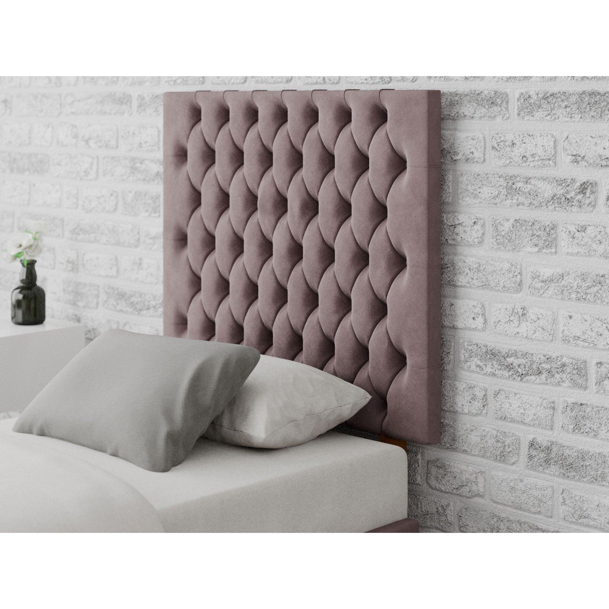 Monroe 80 cm Headboard, Plush Velvet Fabric, Navy,