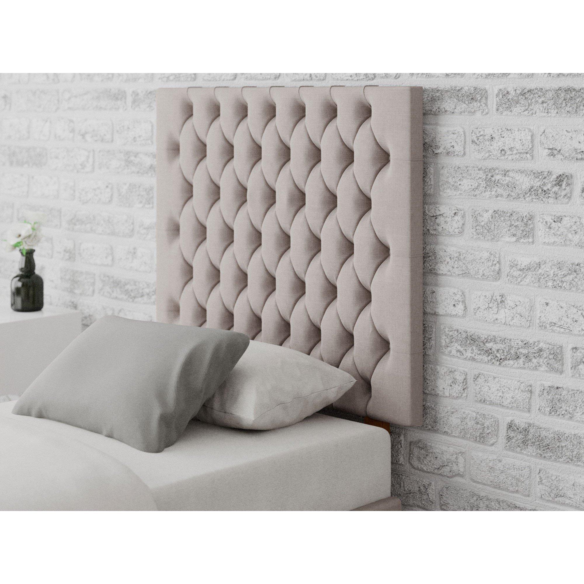 Aspire  Monroe 80 Cm Headboard, Eire Linen Fabric, Natural - Off White - Superking