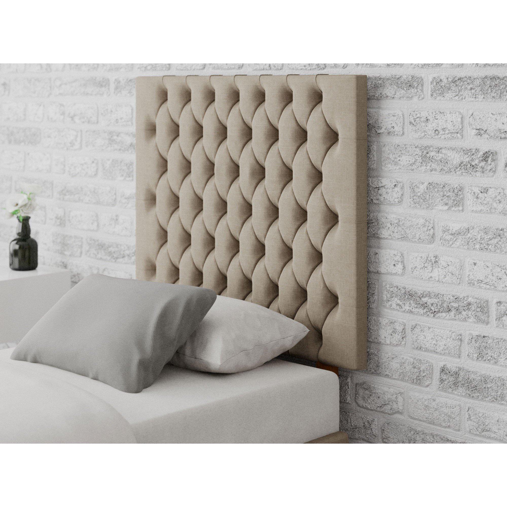 Aspire  Monroe 80 Cm Headboard, Eire Linen Fabric, Natural - King