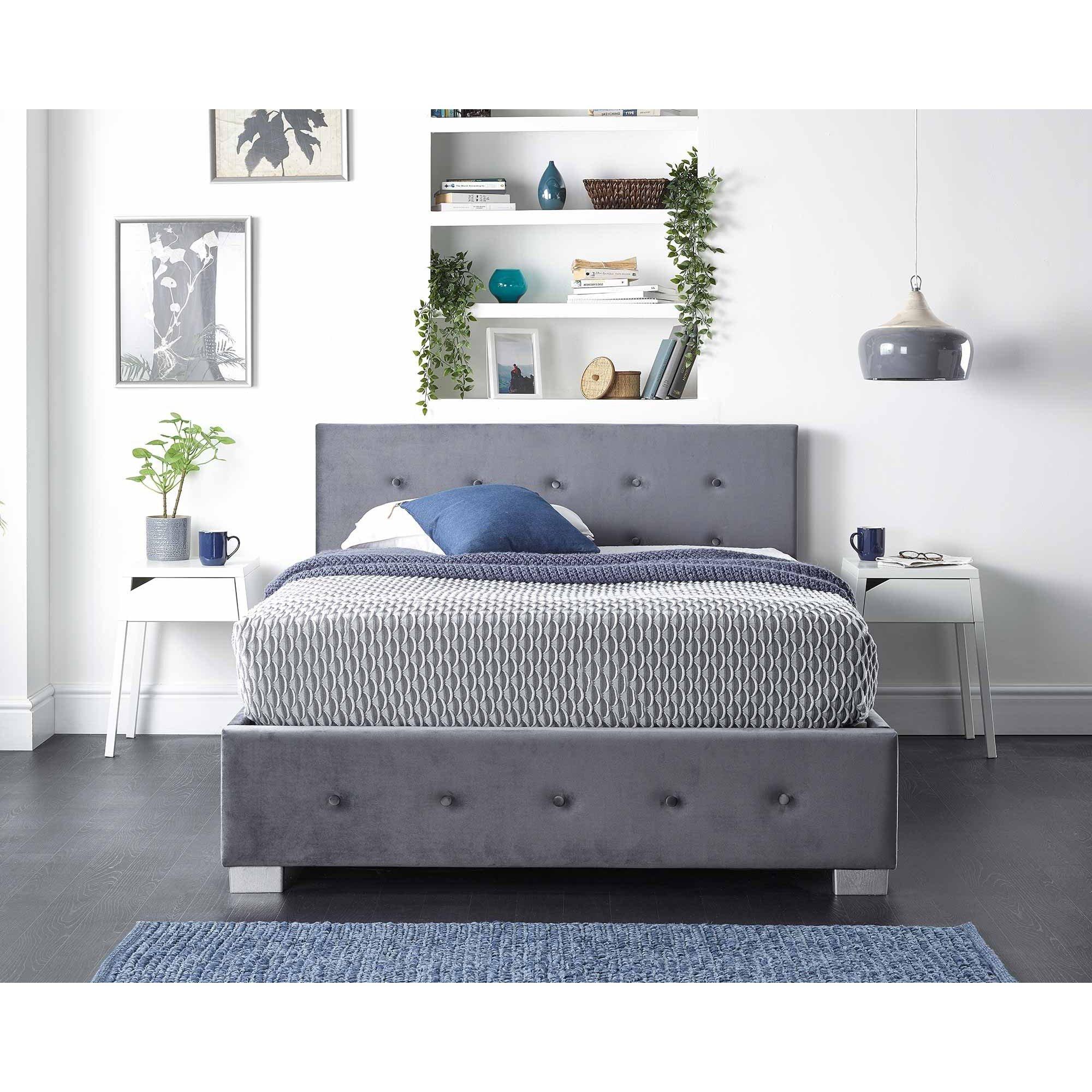 Steel - Aspire - Side Opening Ottoman Storage in Grey Linen, Superk - 1