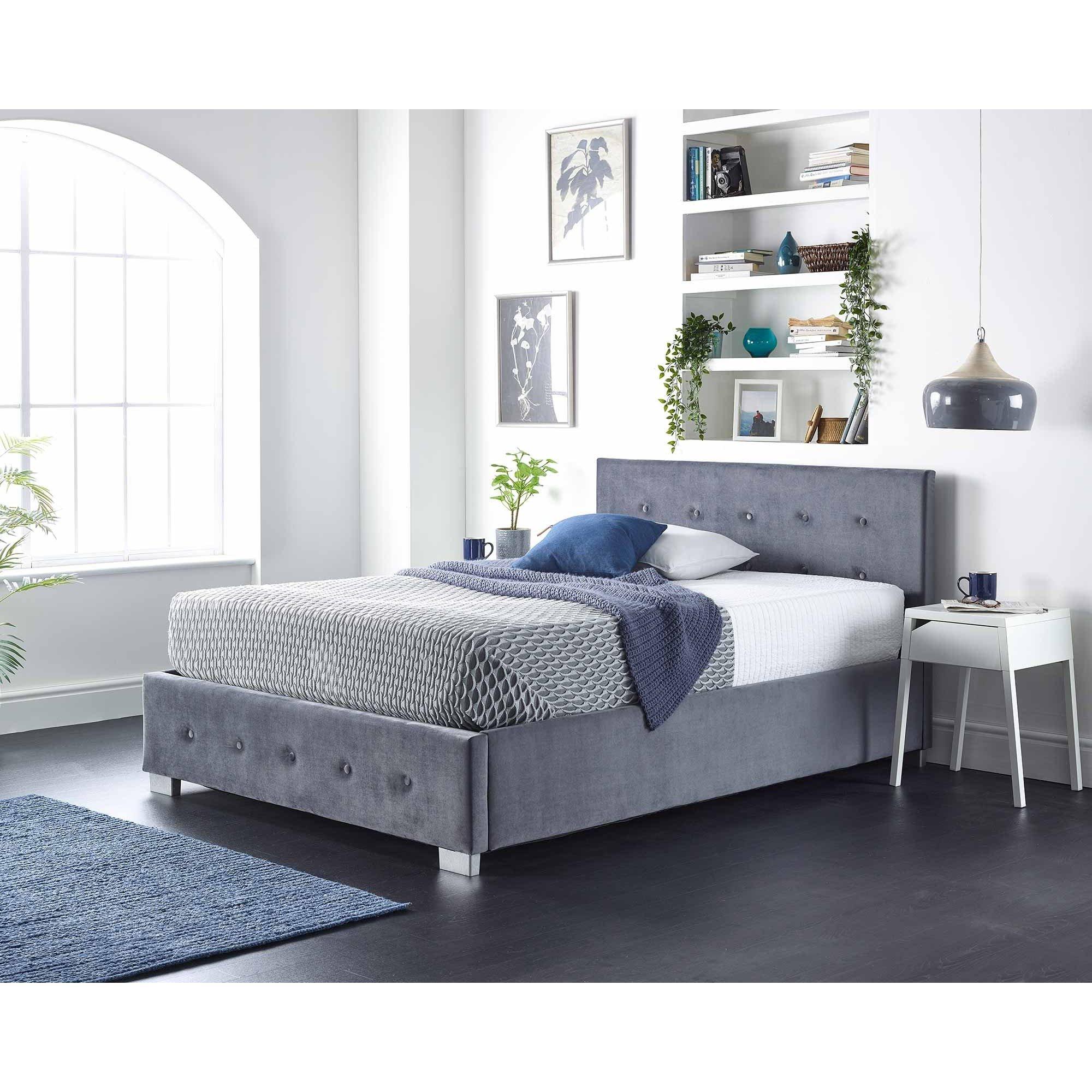 Steel - Aspire - Side Opening Ottoman Storage in Grey Linen, Superk - 3