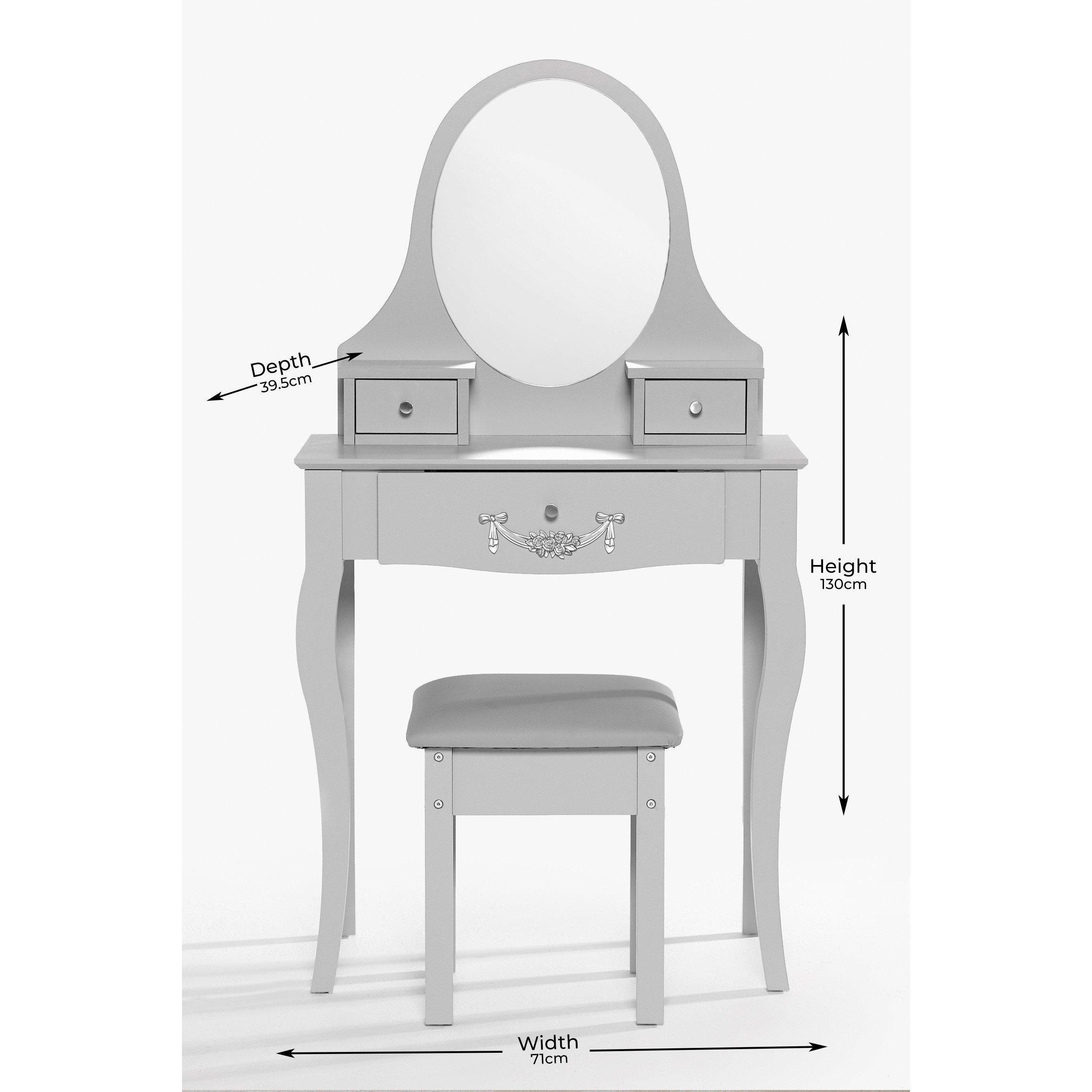 Grey - Homelife - Juliette Grey Dressing Table Set - 2