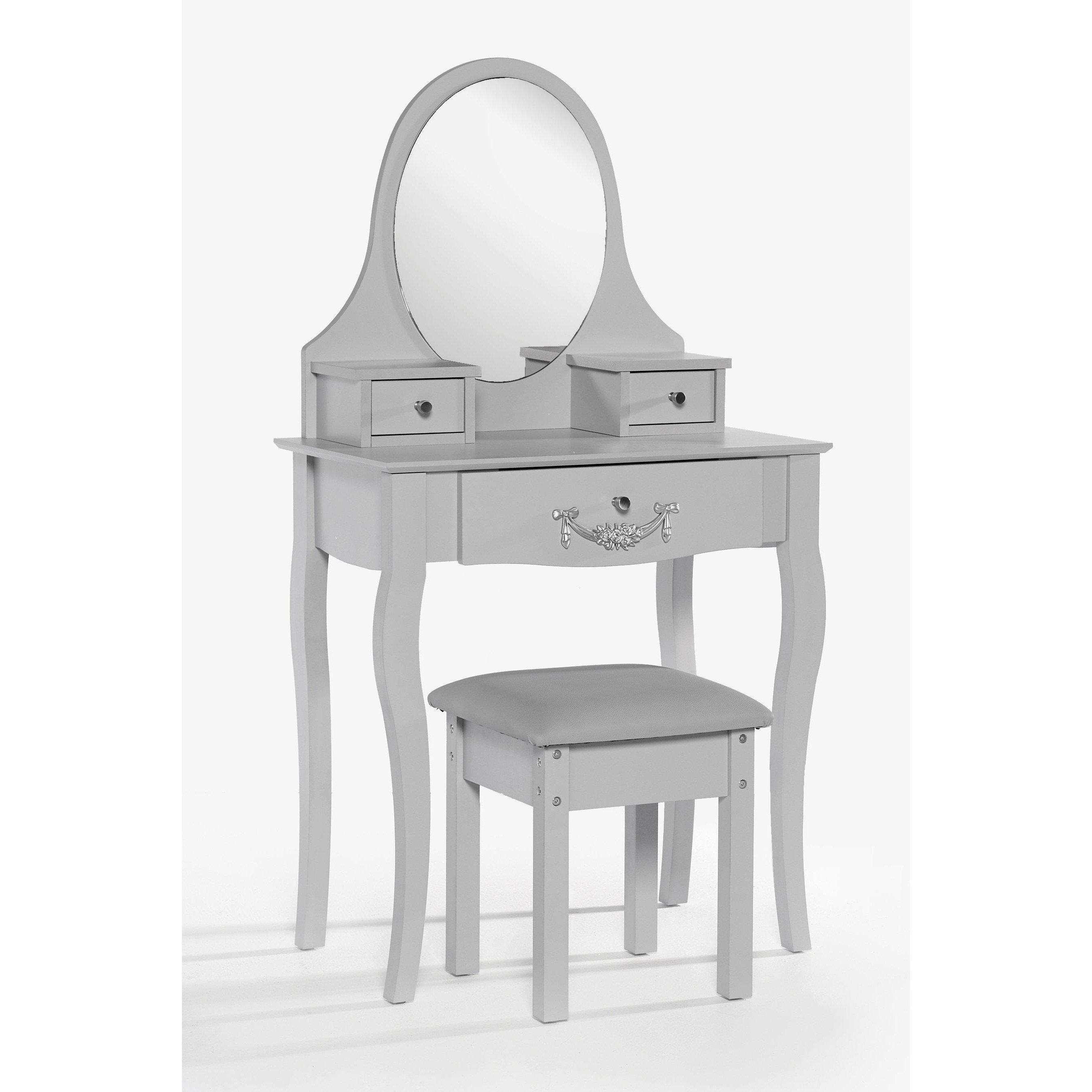 Grey - Homelife - Juliette Grey Dressing Table Set - 4