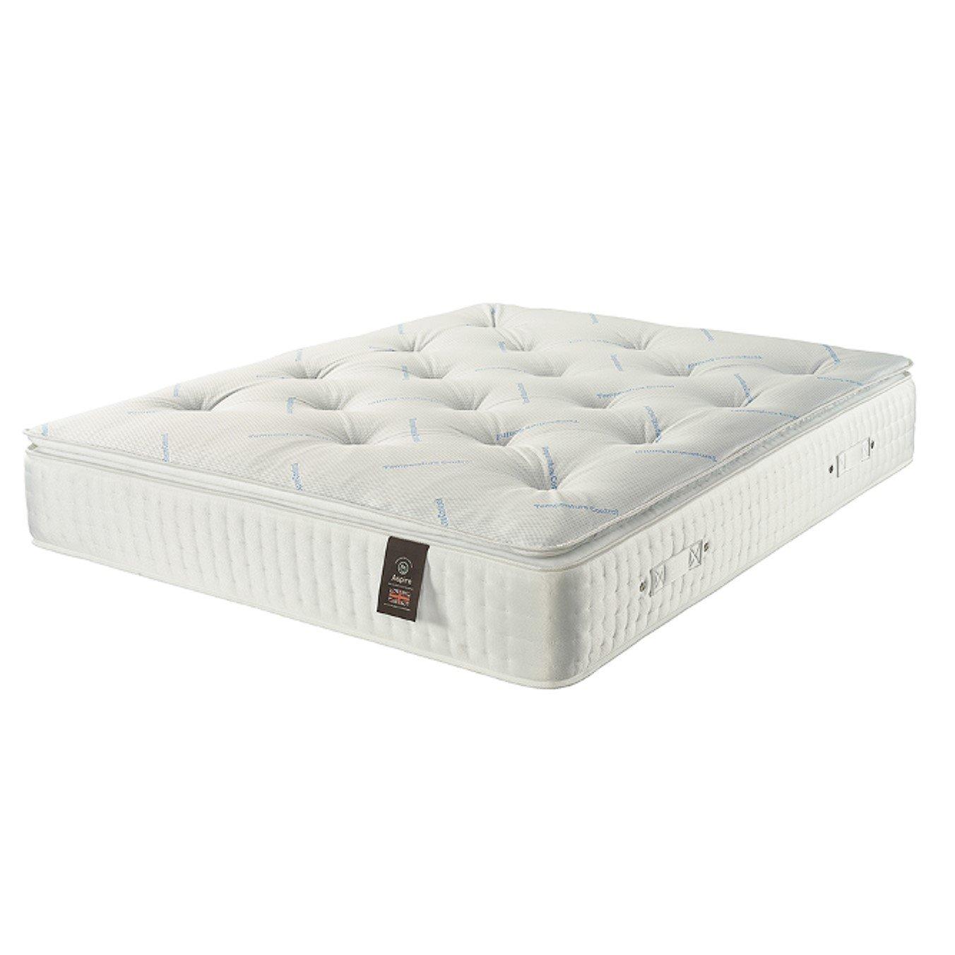 White - Aspire - Aspire 3000 Pocket Climate Cool Wool Pillowtop Mat - 4