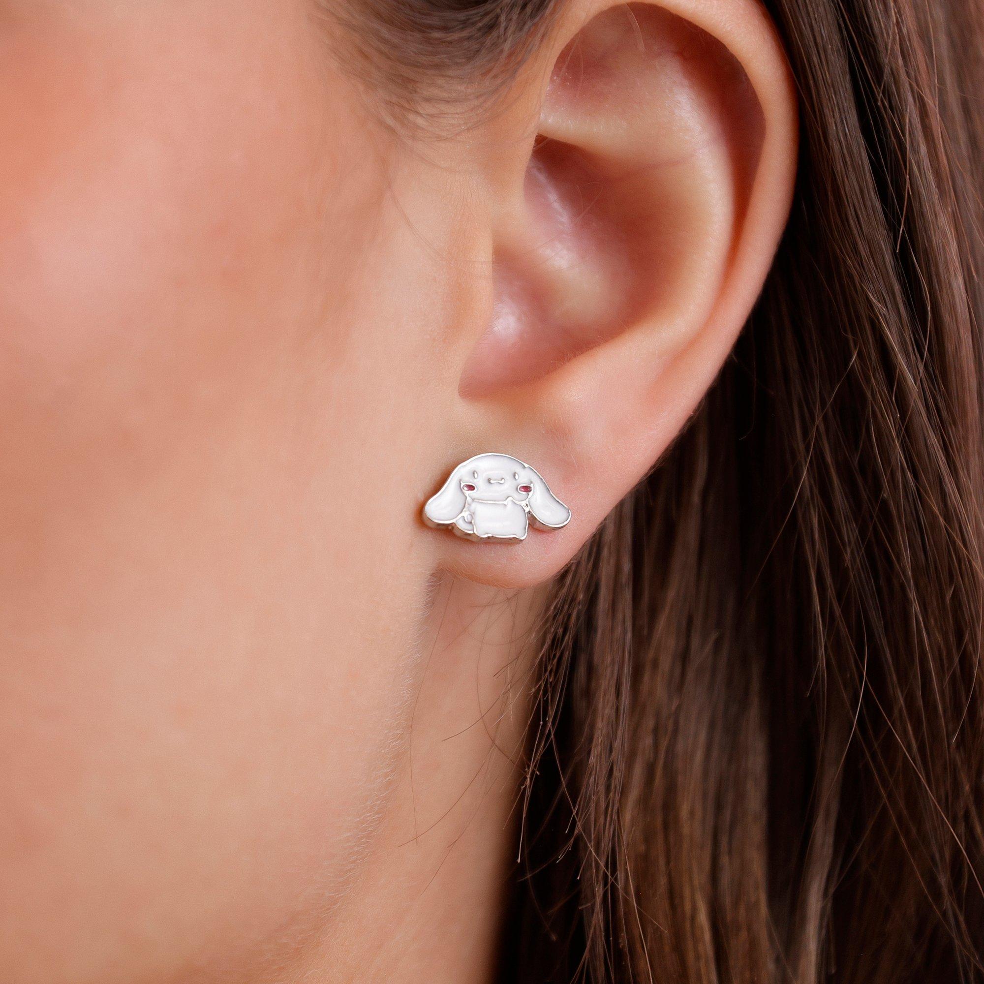 Boucles D'oreilles Puces Hello Kitty - Pour Enfant Et Bébé - Métal Doré Rhodié Laqué Rose - Neuf Sans Emballage