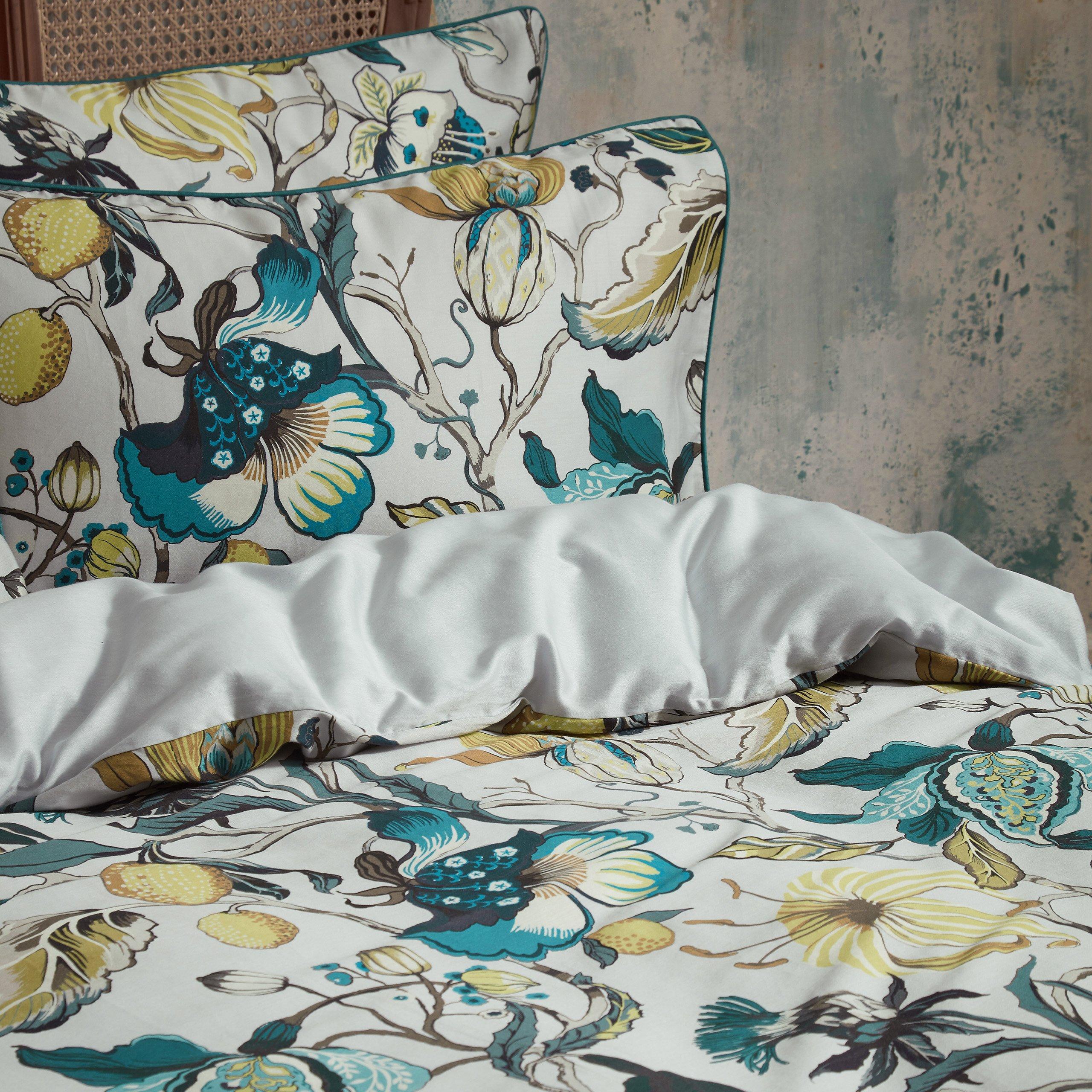 Ochre - Edinburgh Weavers - Morton Floral Premium Cotton Sateen Duvet Set - 3