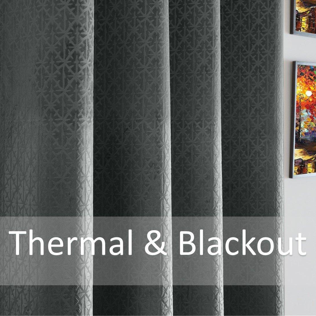 Charcoal - Alan Symonds - Temple Velvet Blackout Ring Top Curtains - 3