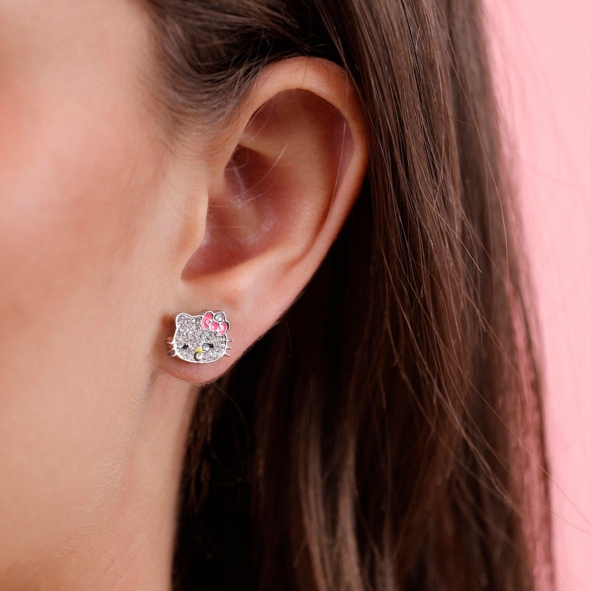 Silver - Hello Kitty - Stud Earrings - 2