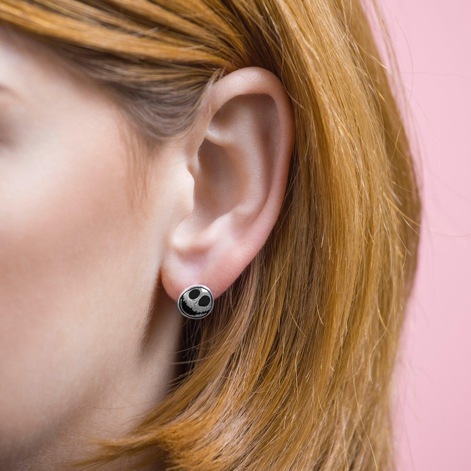 Silver - Nightmare Before Christmas - NBC Nightmare Stud Earrings - 2