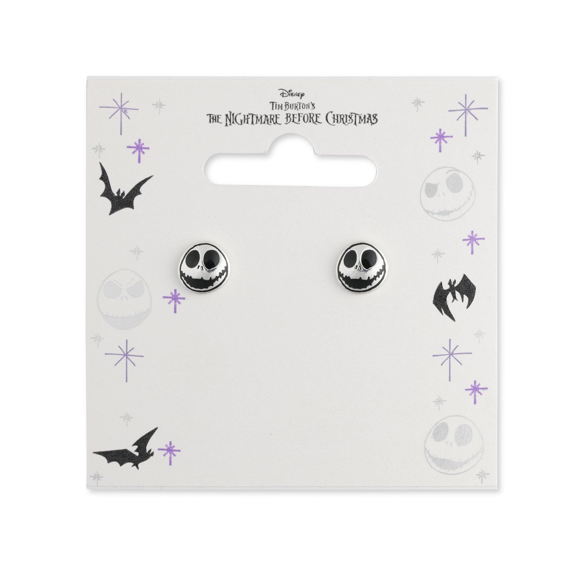 Silver - Nightmare Before Christmas - NBC Nightmare Stud Earrings - 3