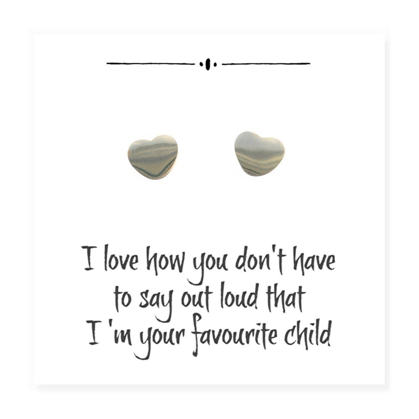 Silver - Aye Do Gifts - Heart Stud Earring & Funny Msg Card200-CDN-HSTDhrt - 1