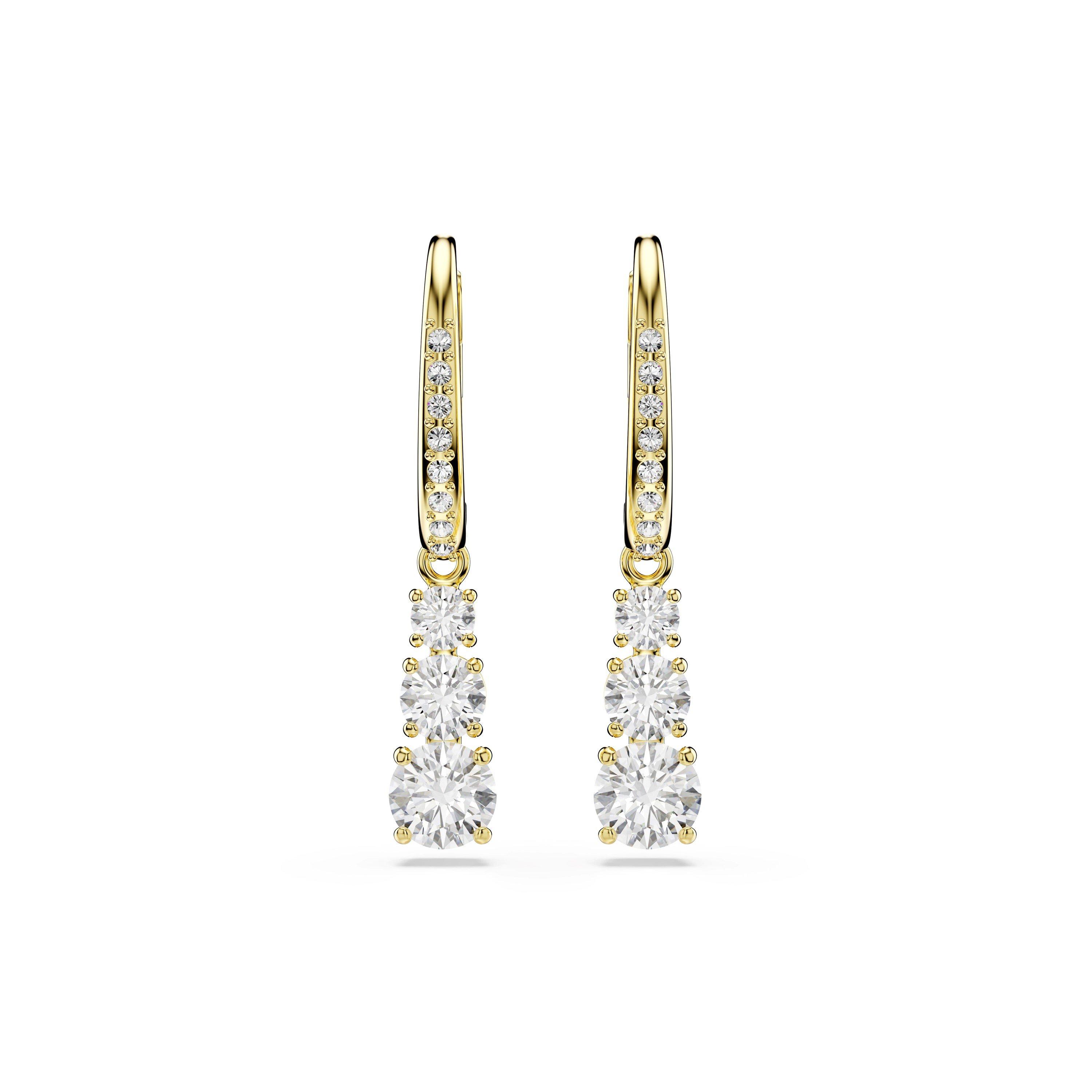 White Gos - Swarovski - Women's Stilla Drop Earrings - 2