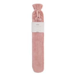 Country Club Long Hot Water Bottle Plush Jacquard Lattice Cover