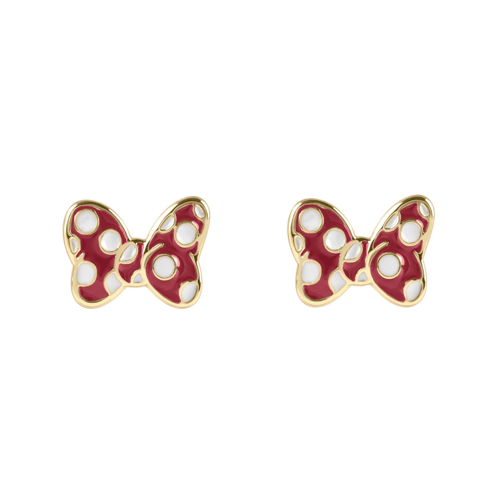 Gold - Minnie Mouse - Kids' Mini Bow Stud Earrings - 1