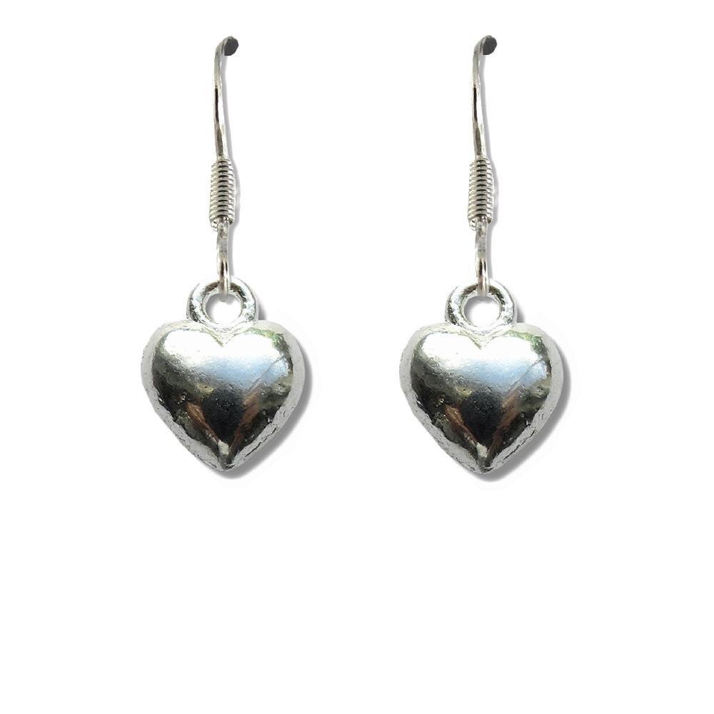 Silver - Aye Do Gifts - Silver Puff Heart Drop Earrings 6275-NP-FHhrt - 1