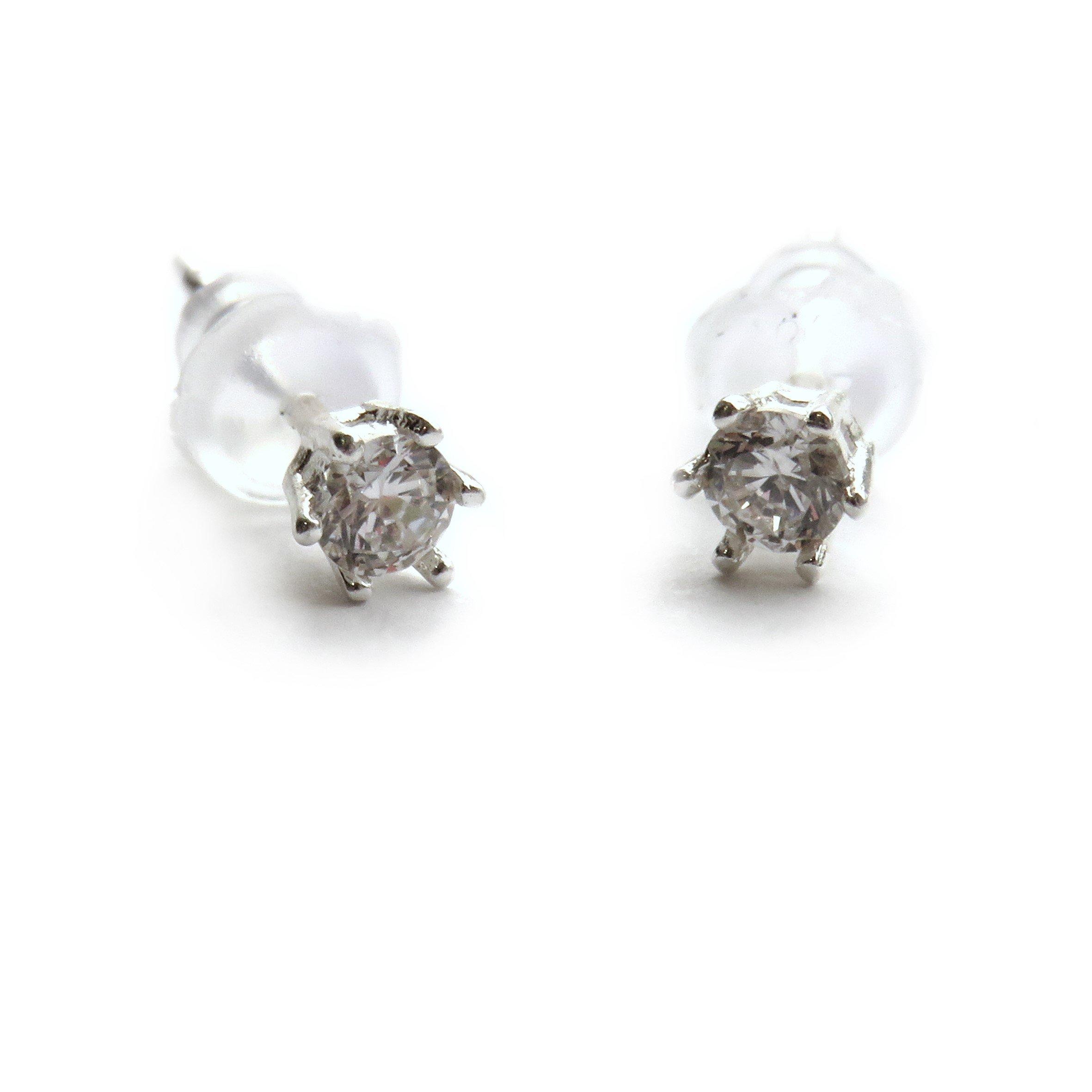 Aye Do Sterling Silver Diamante Stud Earrings 6262-NP-STD