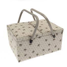 Country Club Sewing Box BusyBee Honeycomb Design TwinLid Large