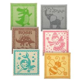 Country Club Kids Face Cloths 100% Cotton Jacquard - 6 Assorted