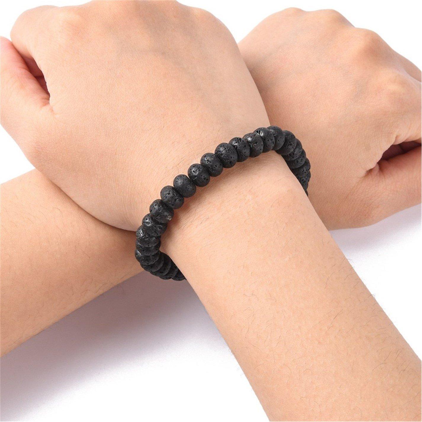 Black - Aye Do Gifts - Mens Black Lava Bead Bracelet 6320-NP-MLAVAB-black - 2
