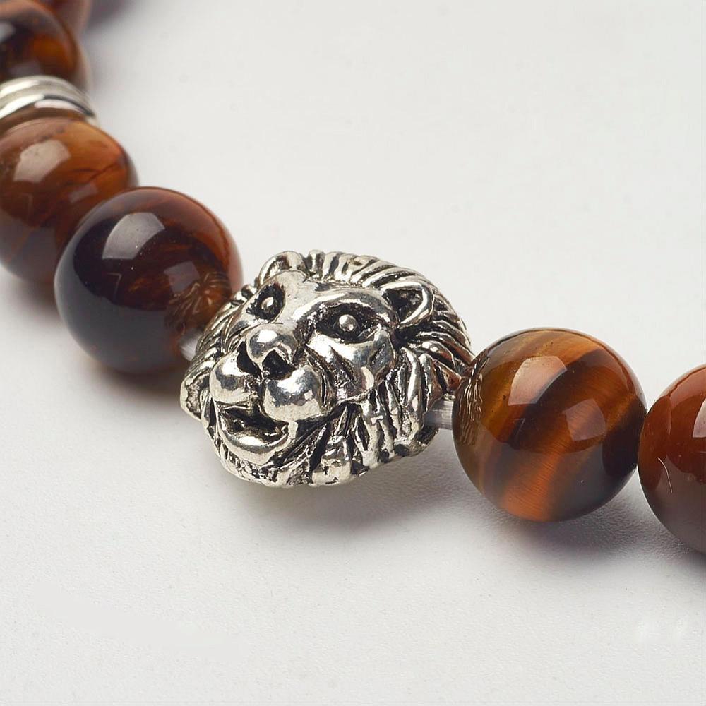 Brown - Aye Do Gifts - Tiger Eye Lion Bracelet 6300-NP-MlionB - 2