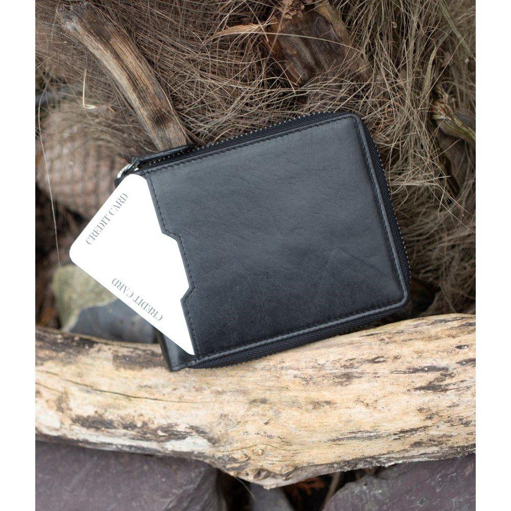 Black - PRIMEHIDE Leather - Alperto Zip Around Wallet - 4