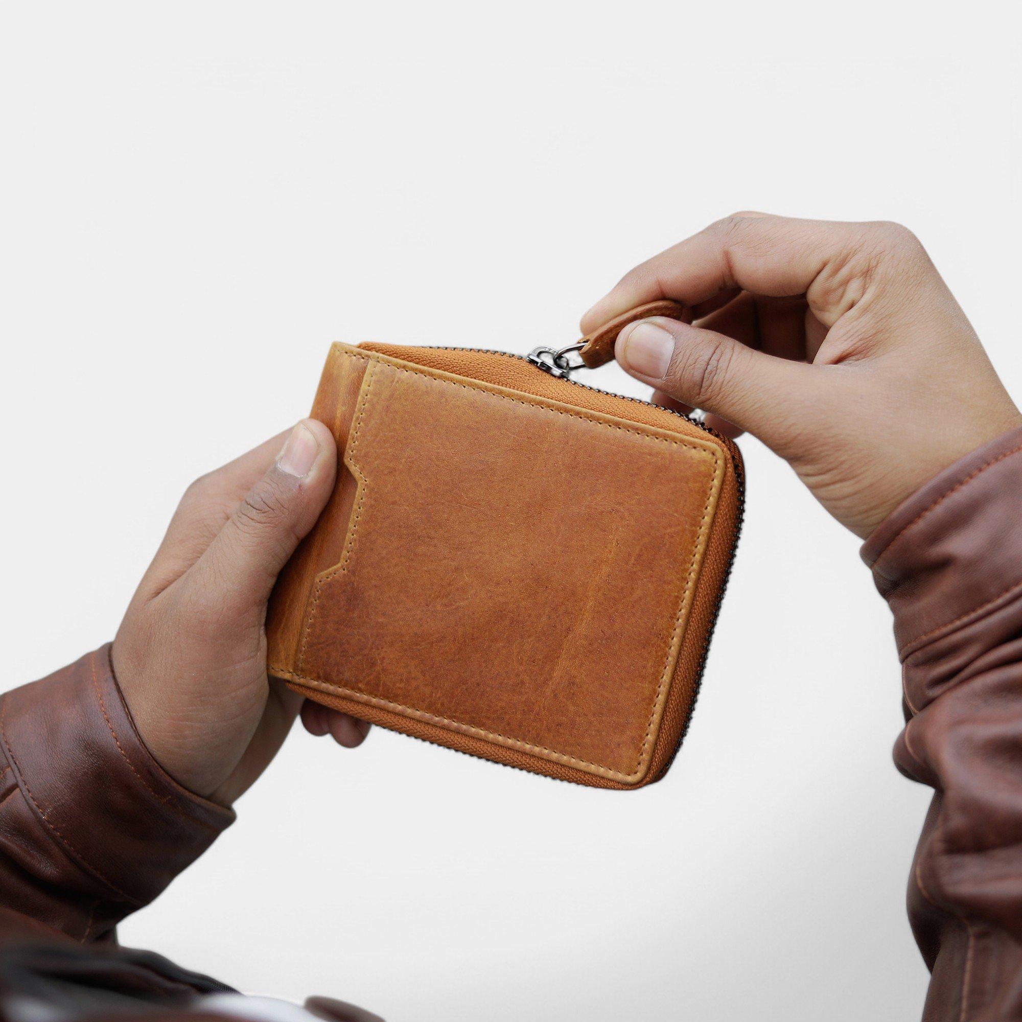 Tan - PRIMEHIDE Leather - Alperto Zip Around Wallet - 1