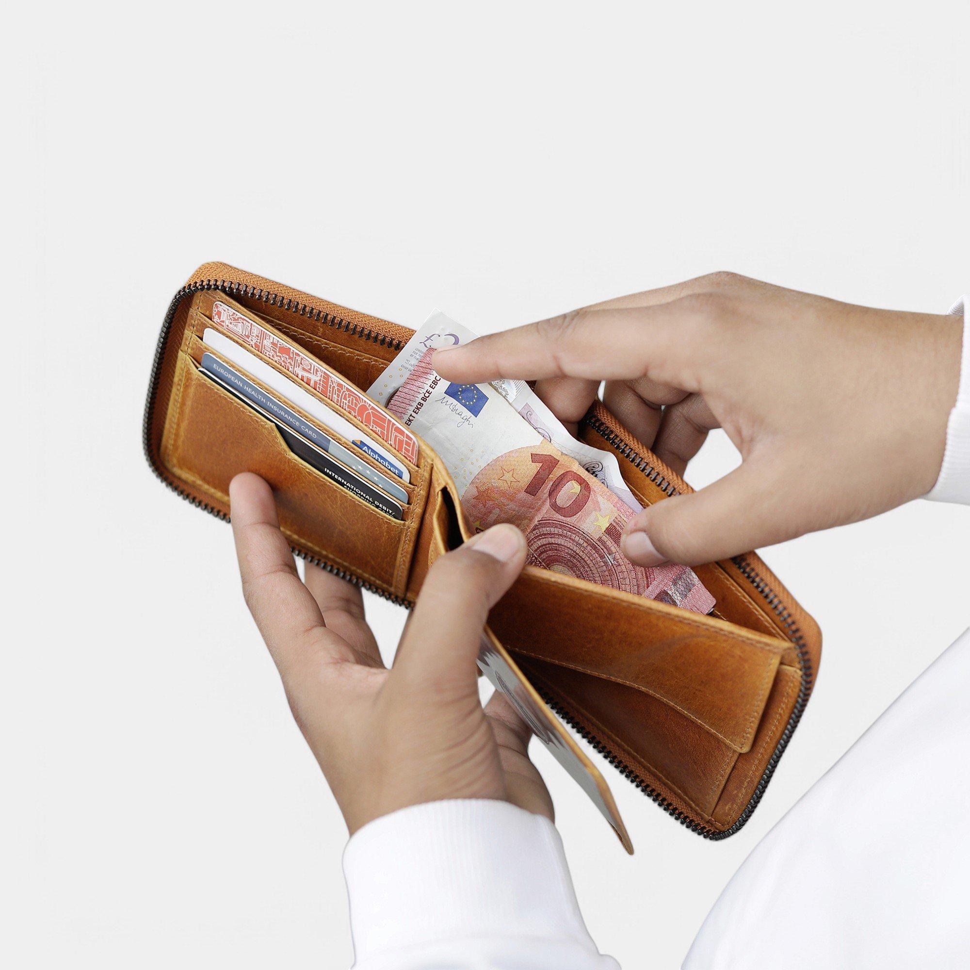 Tan - PRIMEHIDE Leather - Alperto Zip Around Wallet - 2