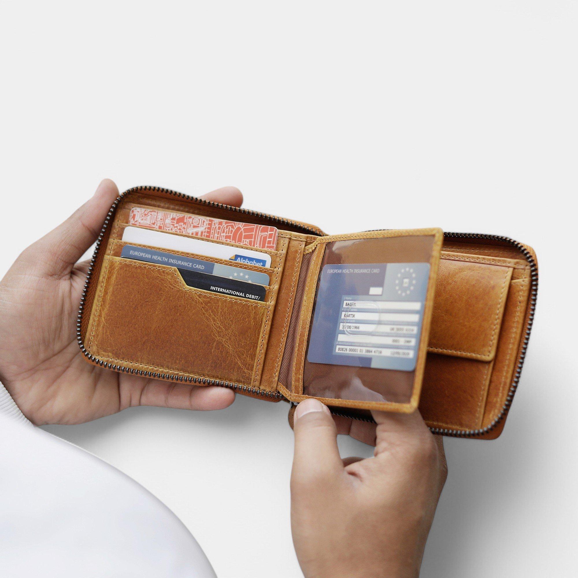 Tan - PRIMEHIDE Leather - Alperto Zip Around Wallet - 3