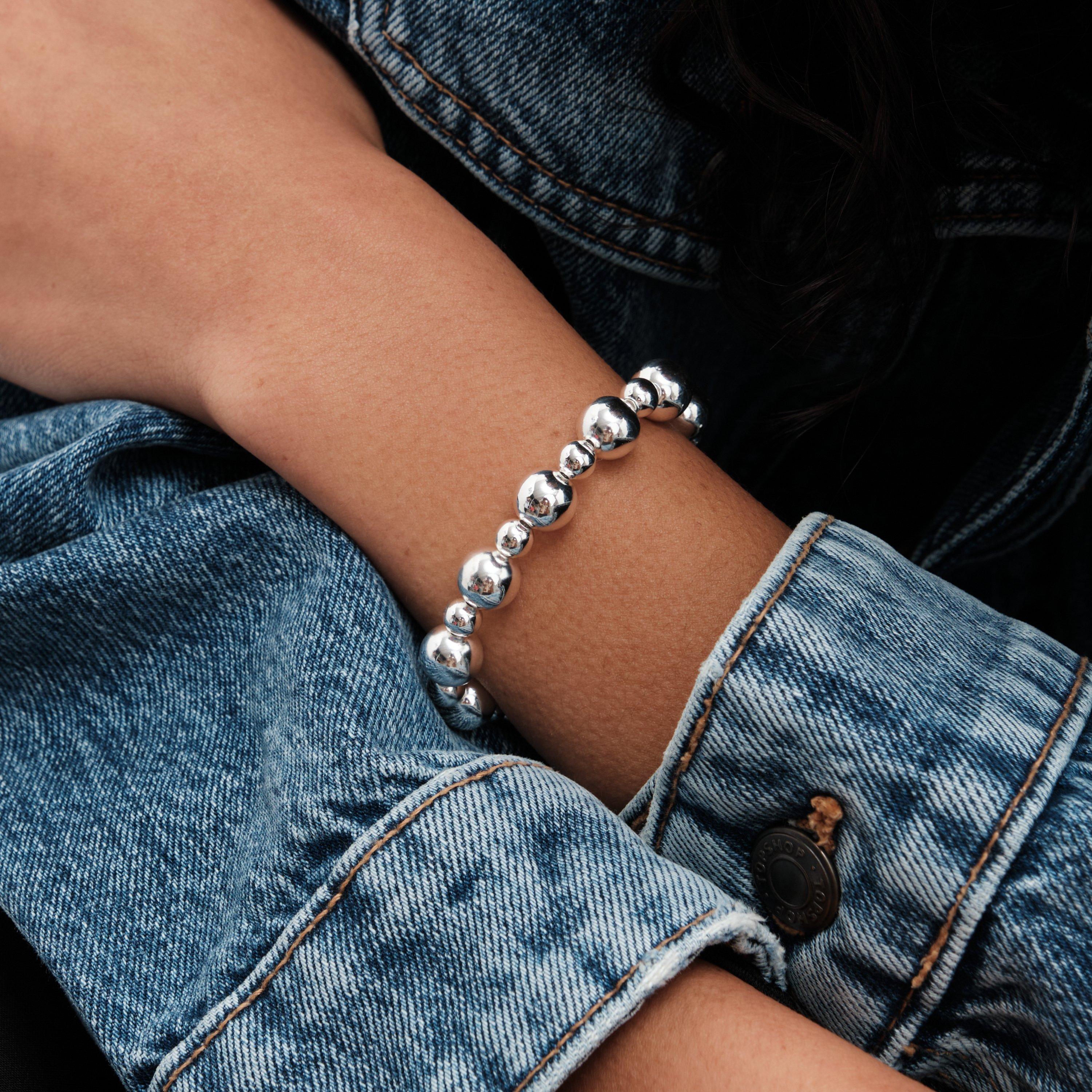 Silver - Mood - Silver Polished Orb T-Bar Bracelet - 3