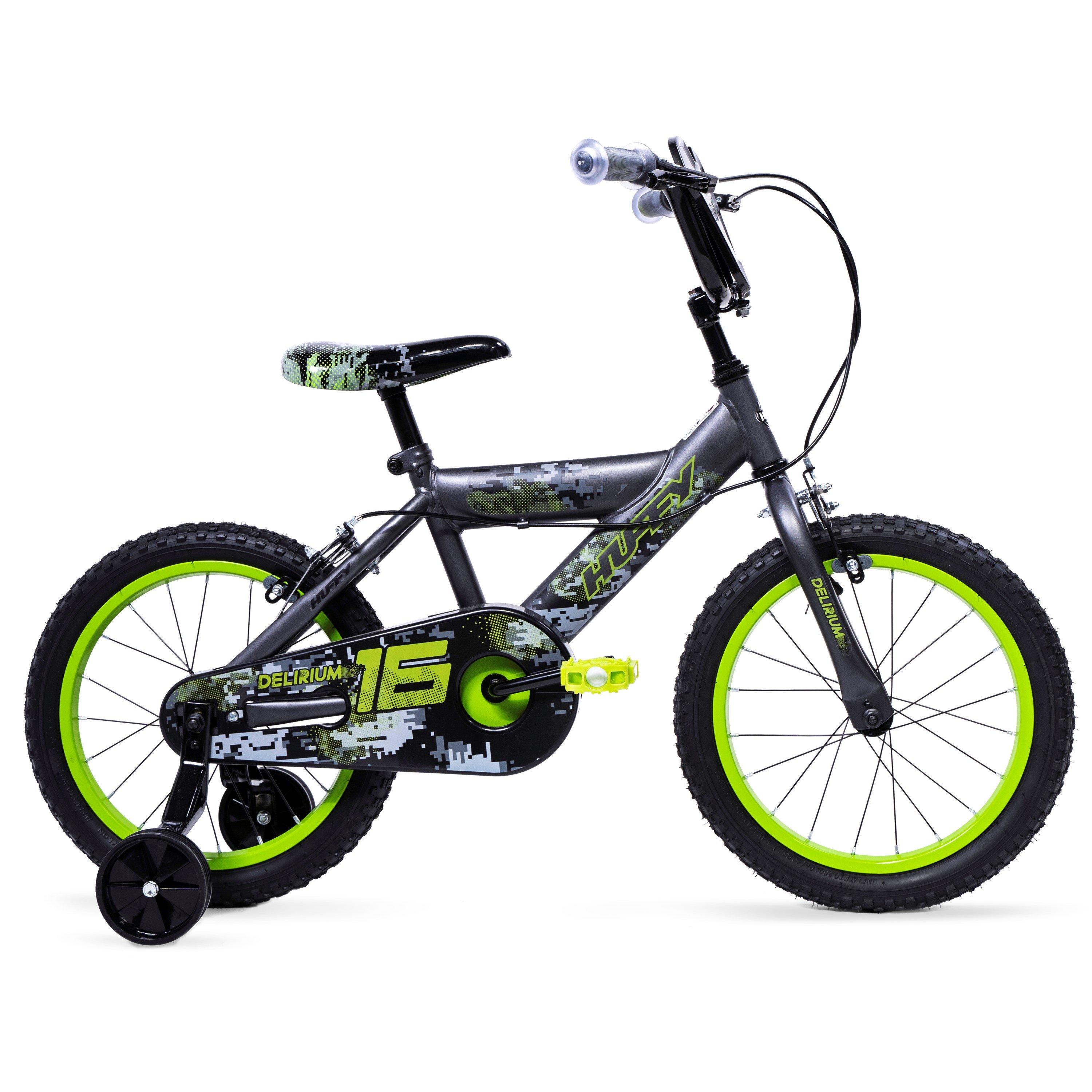 Grey - Huffy - Huffy Delirium 16 BMX Style Kids Bike Grey/Green - 1