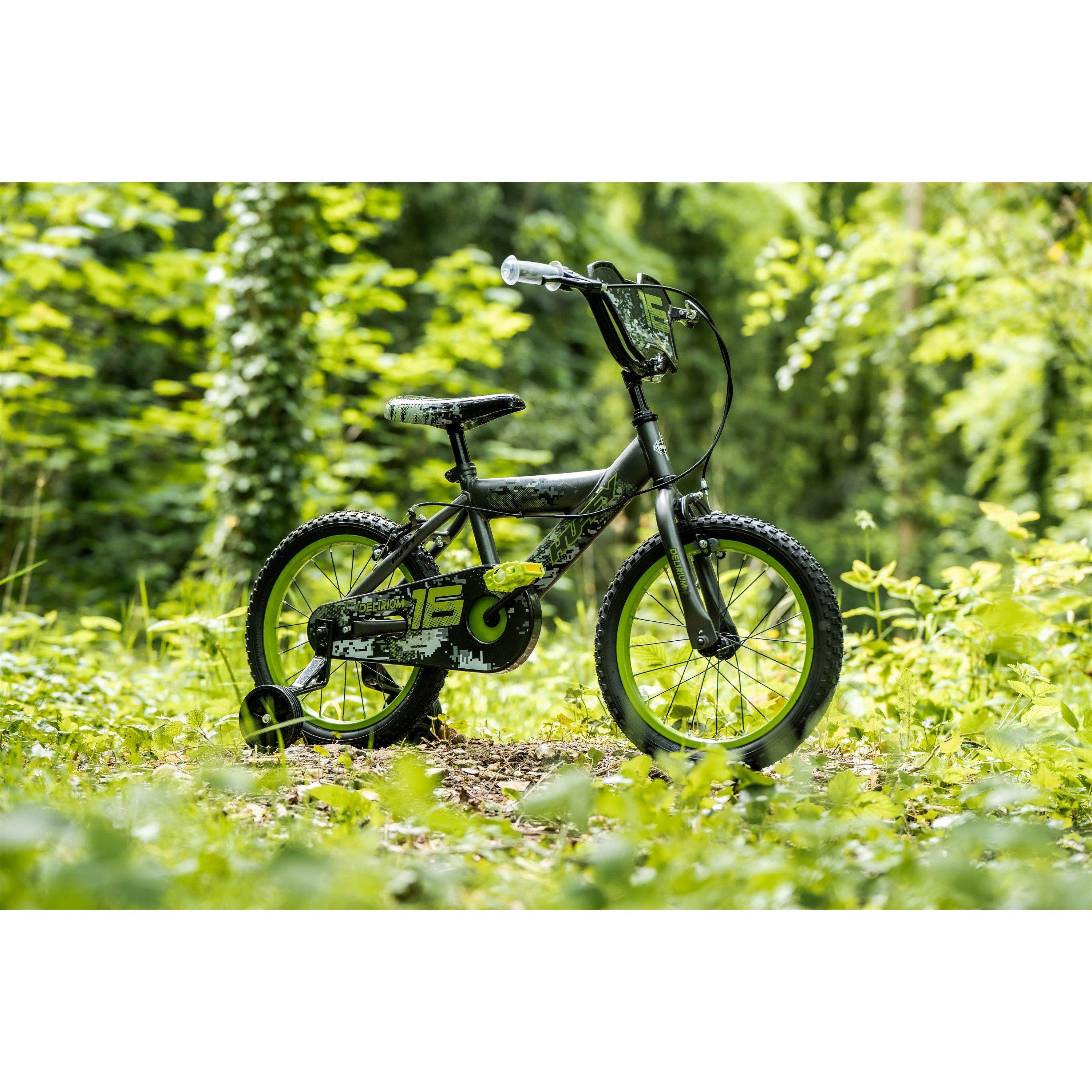 Grey - Huffy - Huffy Delirium 16 BMX Style Kids Bike Grey/Green - 3