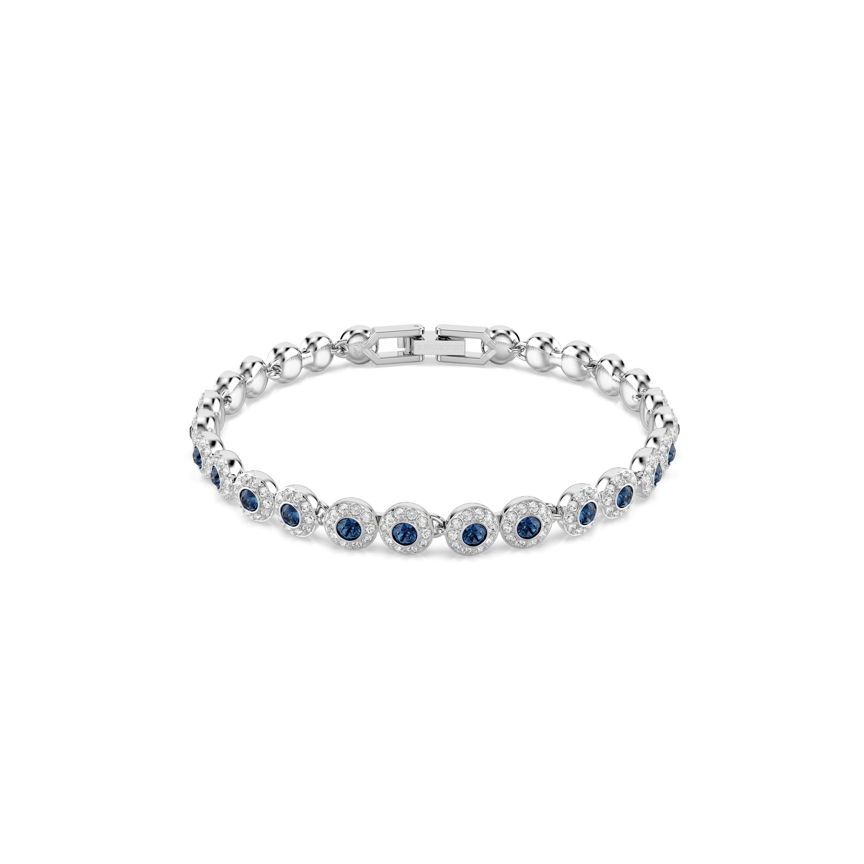 Blue / RHS - Swarovski - Women's Una Tennis Bracelets - 1