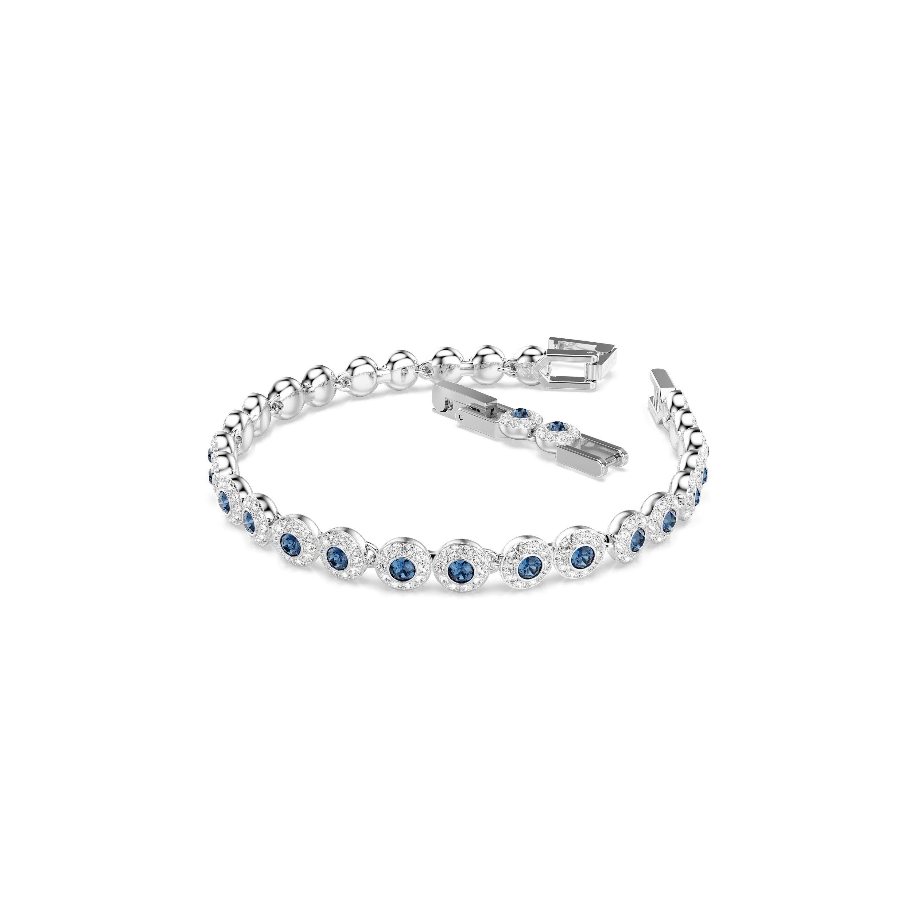 Blue / RHS - Swarovski - Women's Una Tennis Bracelets - 2