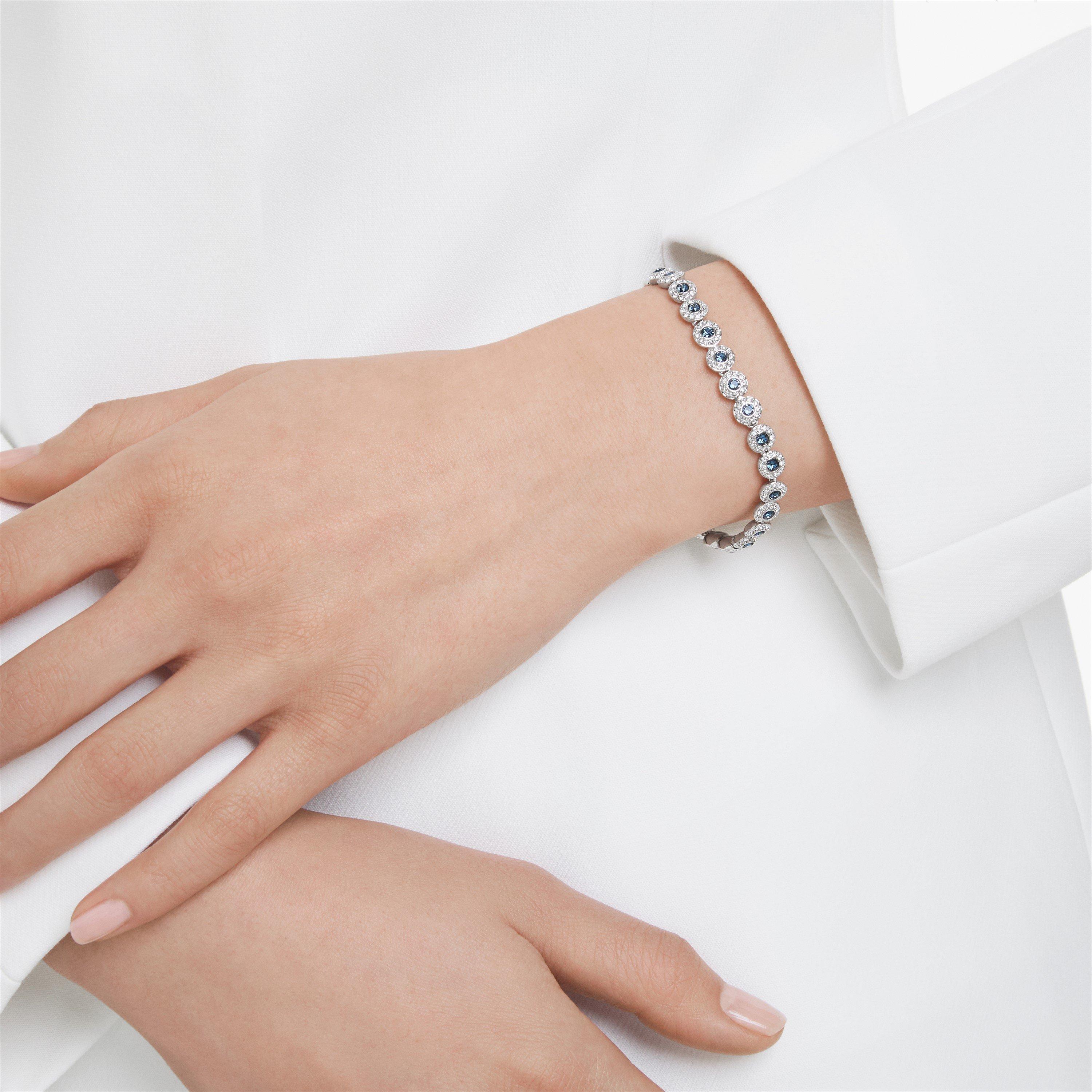 Blue / RHS - Swarovski - Women's Una Tennis Bracelets - 6