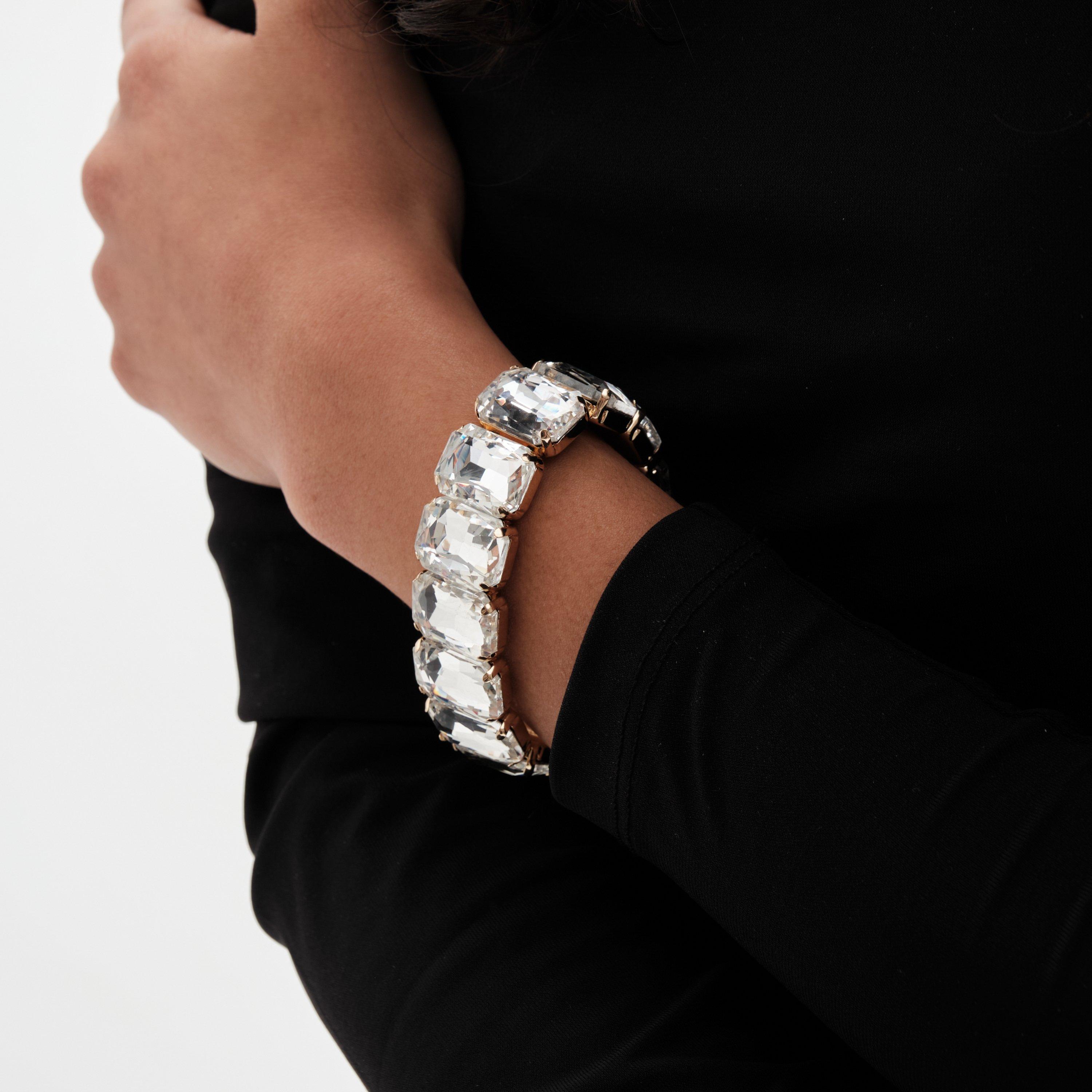 Gold - Mood - Gold Crystal Stone Stretch Bracelet - 3