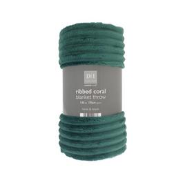 Country Club Blanket Throw Ribbed Design Coral 130x170cm