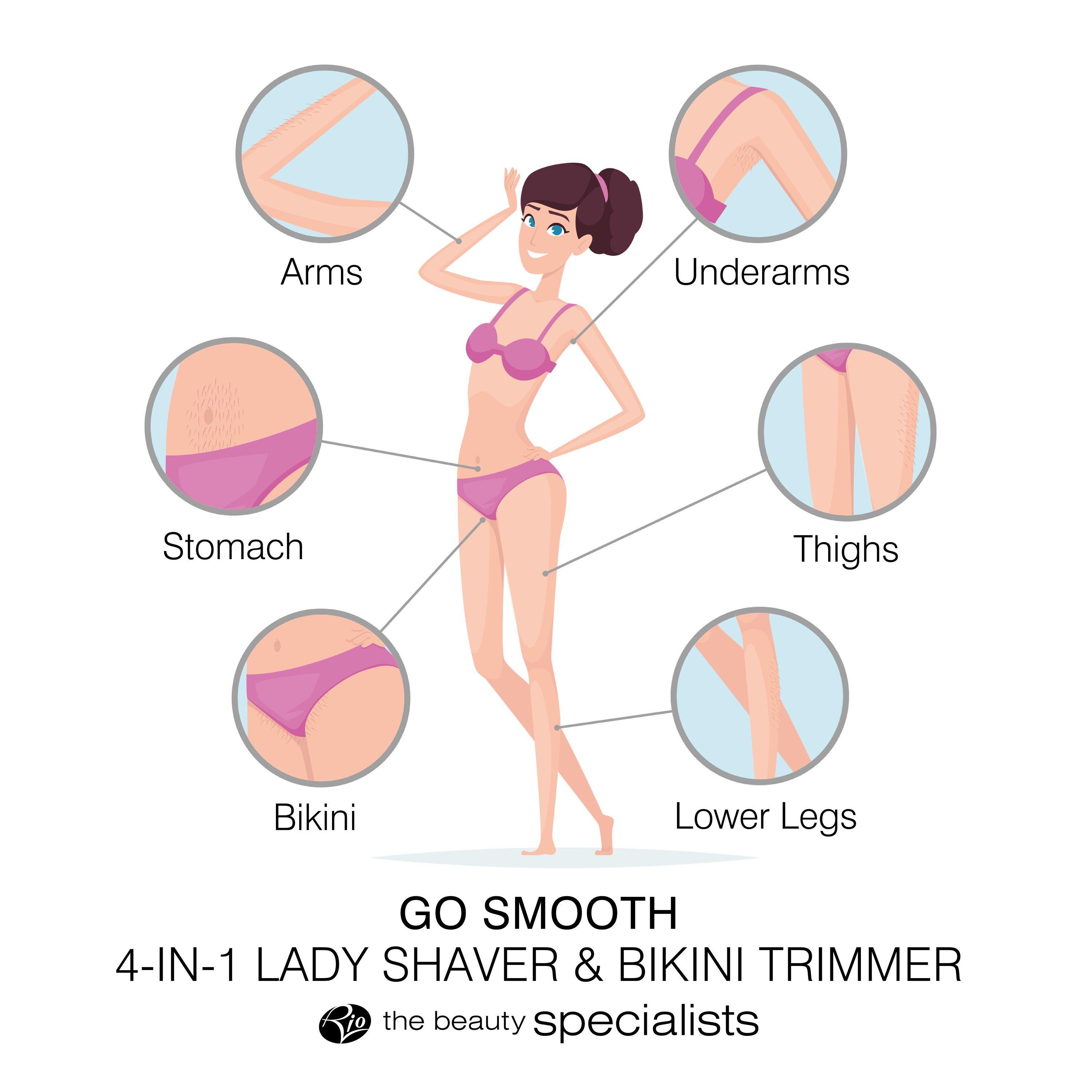 White - Rio - Go Smooth 4-IN-1 Lady Shaver & Bikini Trimmer - 6